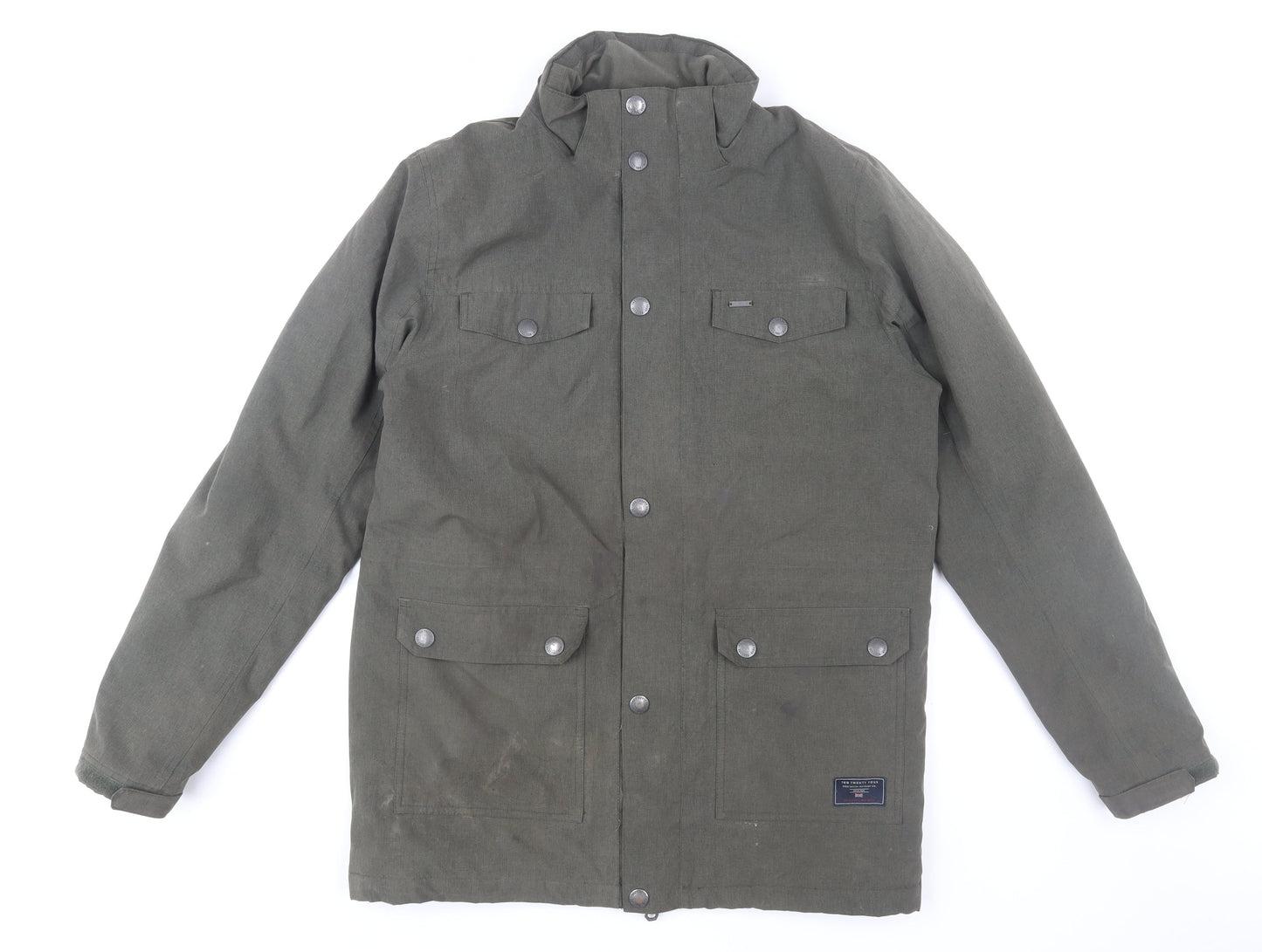 Tog Twenty Four Men's Green Polyester Parka Jacket Size M Hooded Outdoor