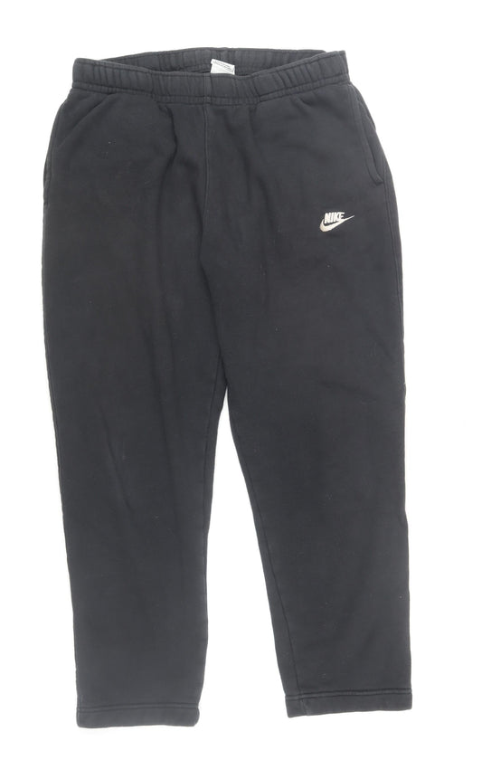 Nike Men's Black Fleece Joggers Sweatpants L Regular Fit