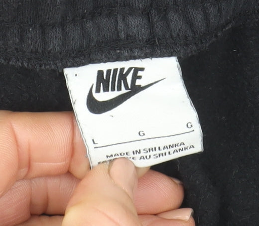 Nike Men's Black Fleece Joggers Sweatpants L Regular Fit