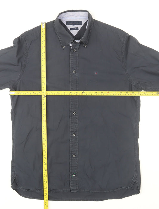 Tommy Hilfiger Men’s Blue Button-Down Classic Fit Cotton Shirt M