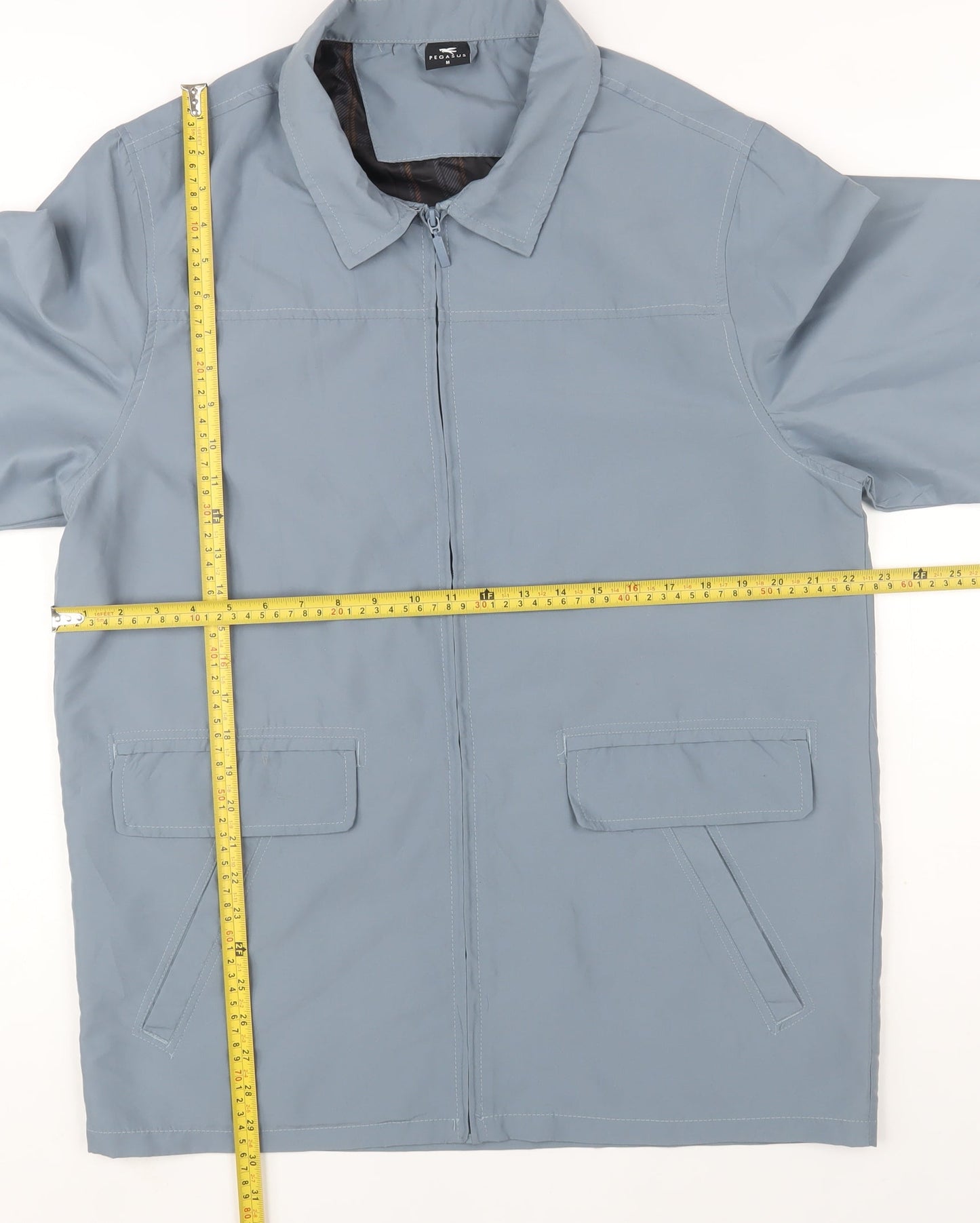 Pegasus Men's Blue Mid-Length Polyester Zip Jacket M