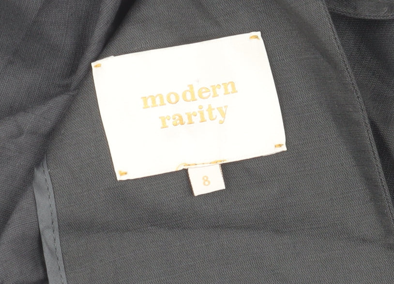 Modern Rarity Women's Black Long Linen Blend Blazer Size 8