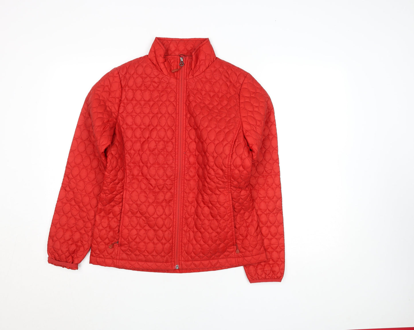 Womens UK Size XS Regular Lands' End Red Polyester Jacket