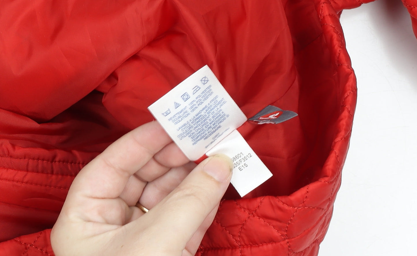 Womens UK Size XS Regular Lands' End Red Polyester Jacket