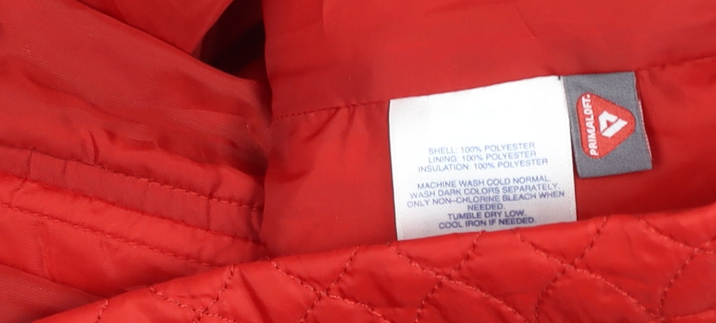 Womens UK Size XS Regular Lands' End Red Polyester Jacket