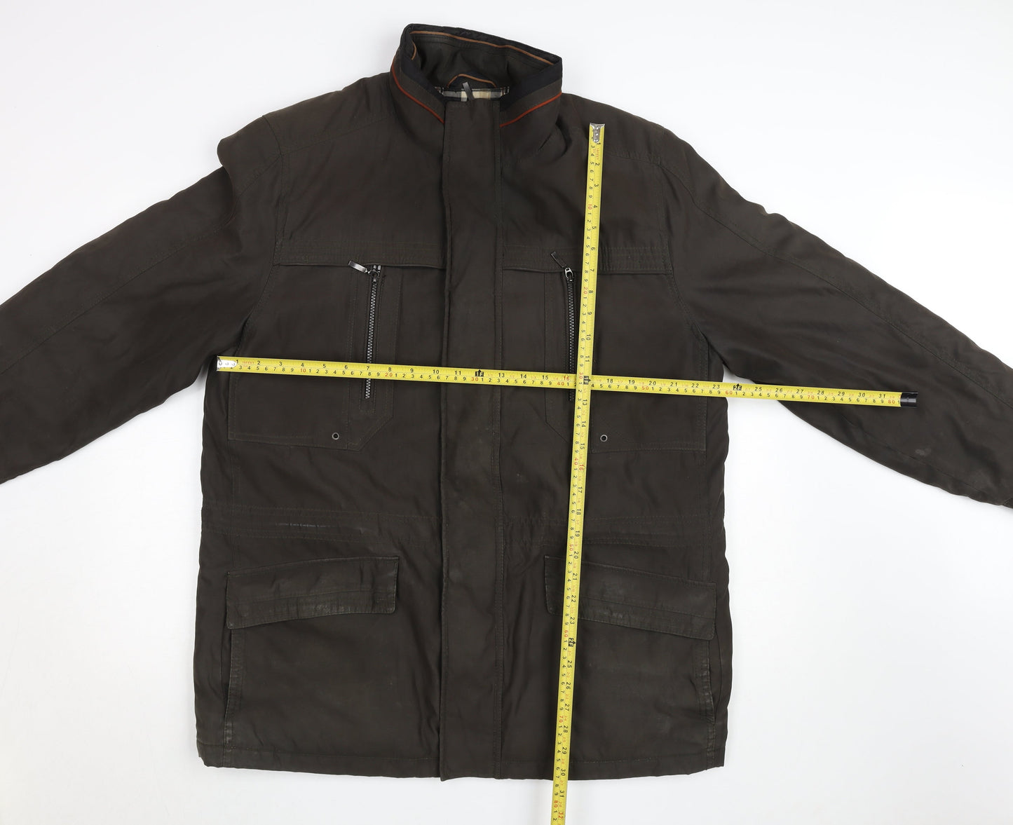 Cabano Men's Brown Cotton Blend Parka Jacket L Outdoor Workwear