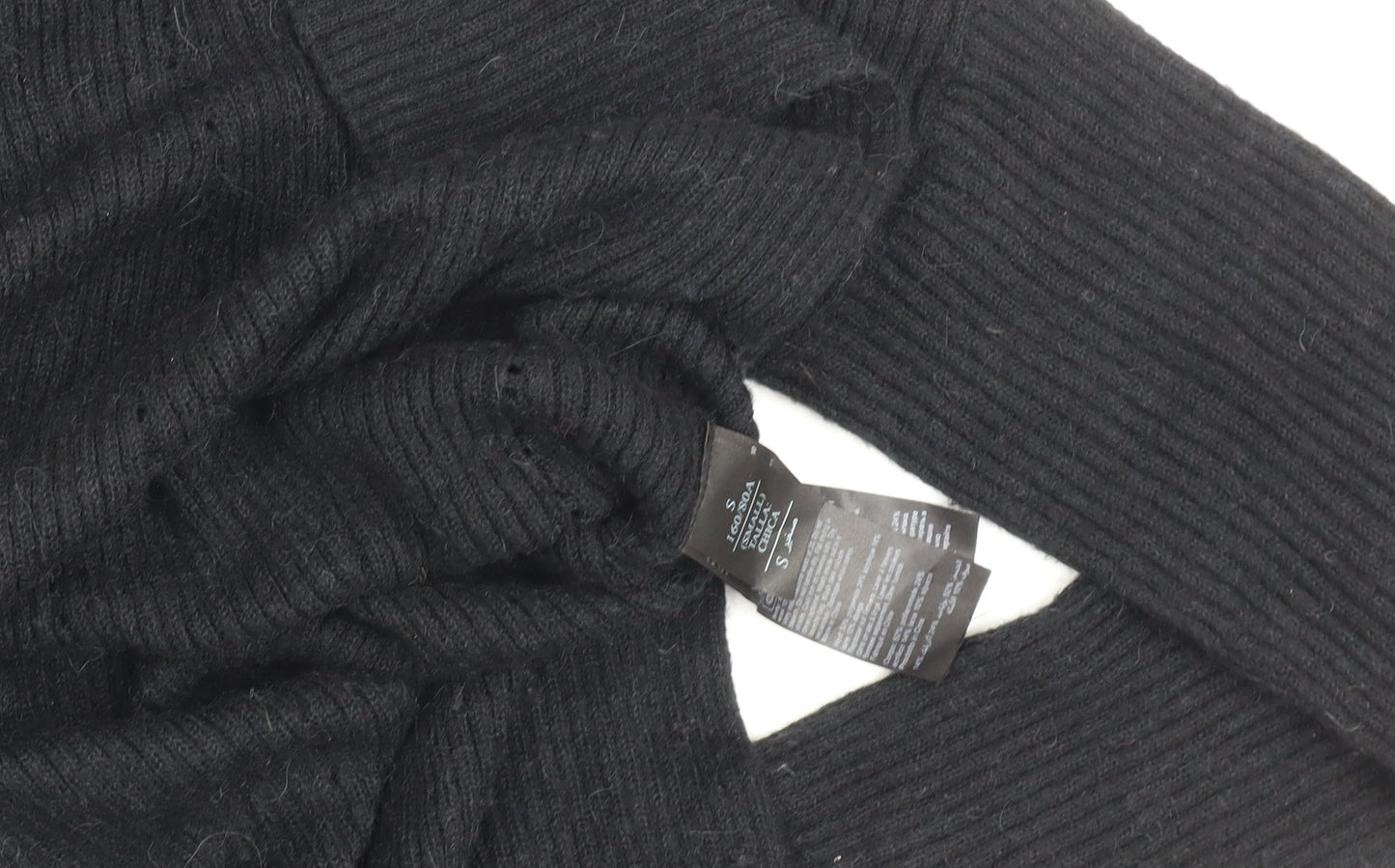 AllSaints Women's Black Wool Blend V-Neck Jumper Size S