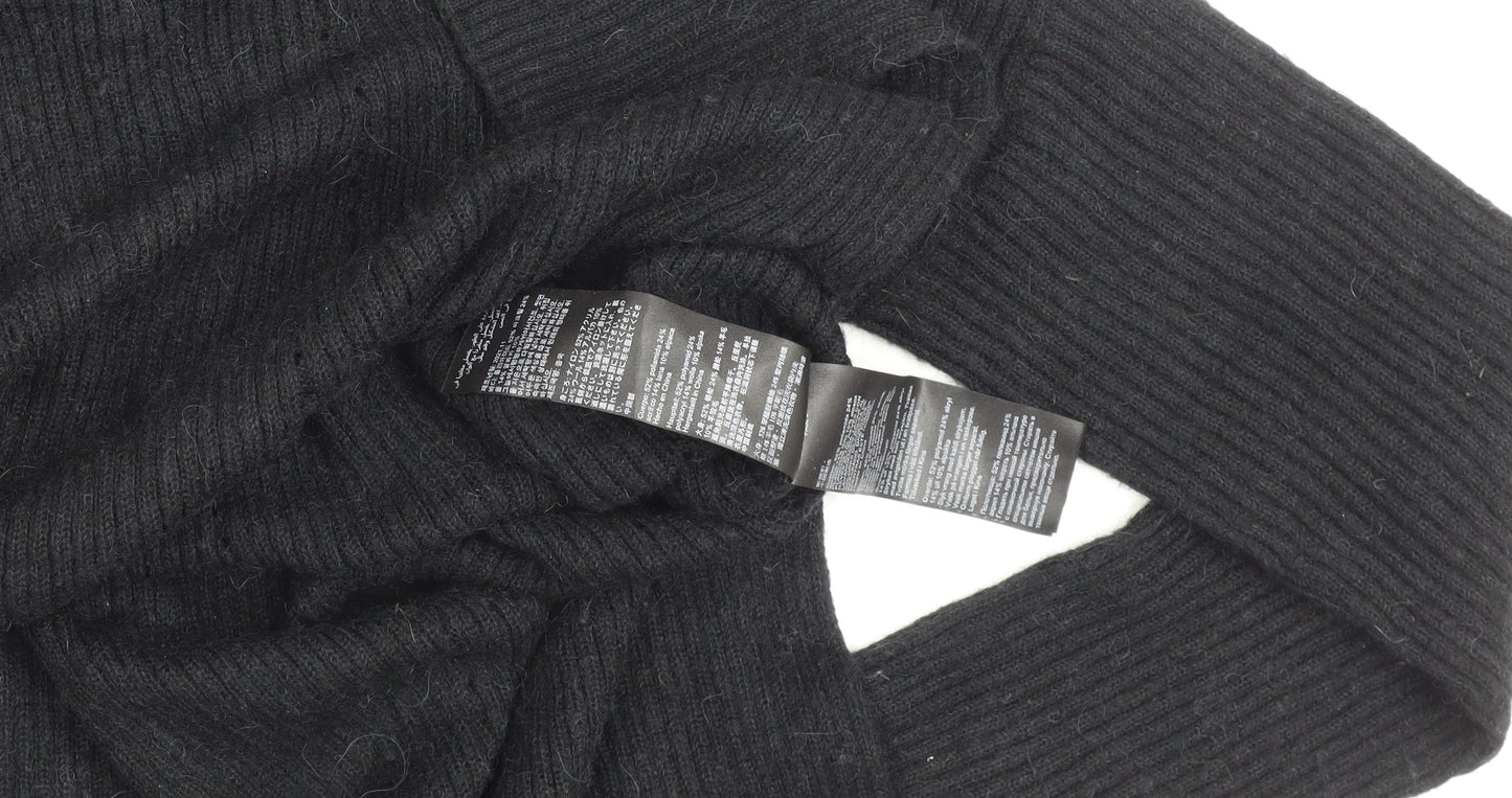 AllSaints Women's Black Wool Blend V-Neck Jumper Size S