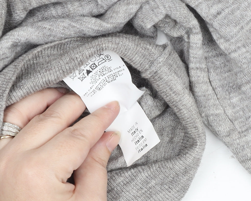 See by Chloé Women's Grey Roll Neck Long Sleeve Knit Jumper Size S
