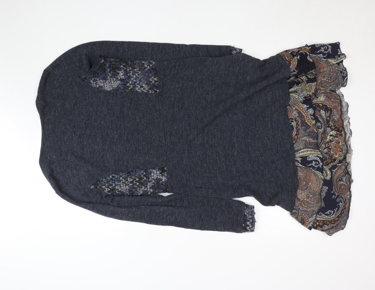Desigual Women Blue Paisley Knee Length A-Line Dress M
