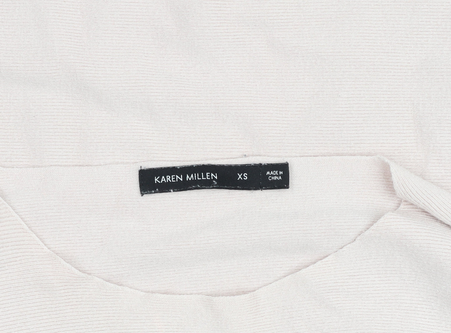 Karen Millen Women’s Beige Crew Neck XS Long Sleeve Pullover Jumper