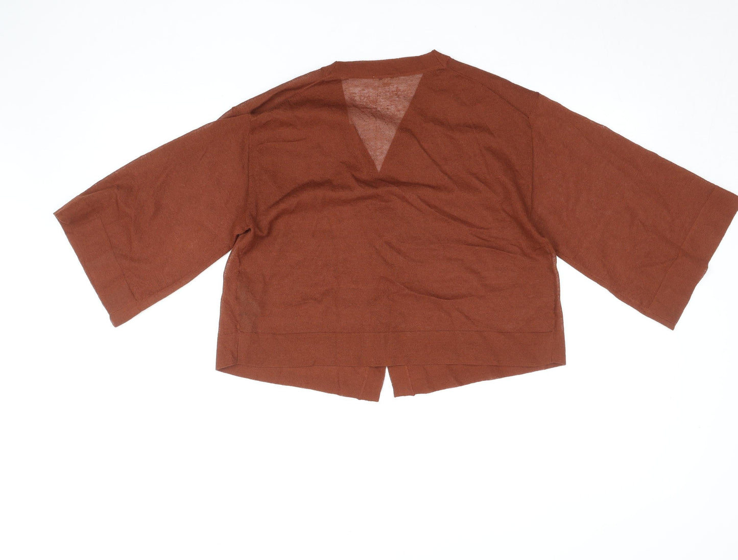 Jigsaw Women Brown XS Kimono Style 3/4 Sleeve Button-Up Cardigan
