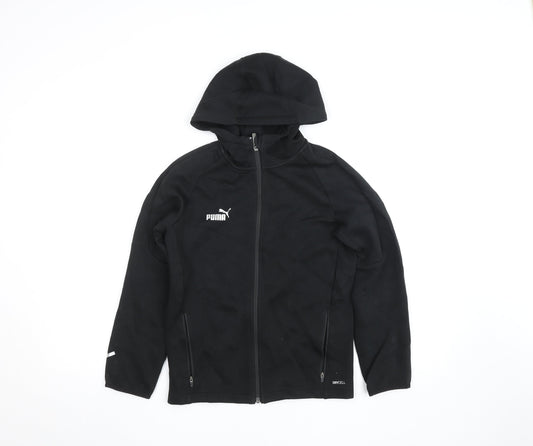 Puma Boys Black 11-12 Years Track Jacket Hooded Full Zip Activewear