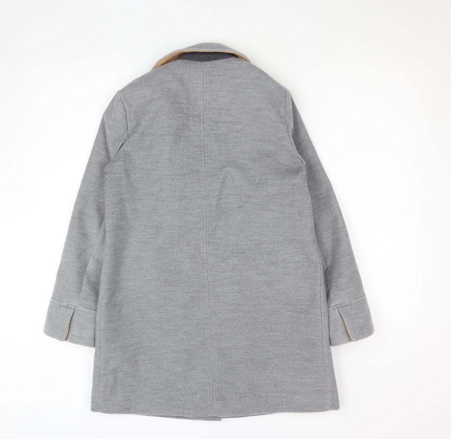 Topshop Petite Grey Wool Blend Overcoat Women UK 6 Classic Style