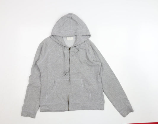 Hush Women's Grey Full Zip Hoodie S/M Cotton Blend Casual
