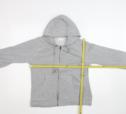 Hush Women's Grey Full Zip Hoodie S/M Cotton Blend Casual
