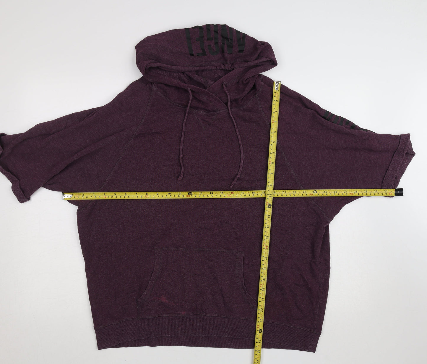 Victoria's Secret Women's Purple Short Sleeve Pullover Hoodie Size L