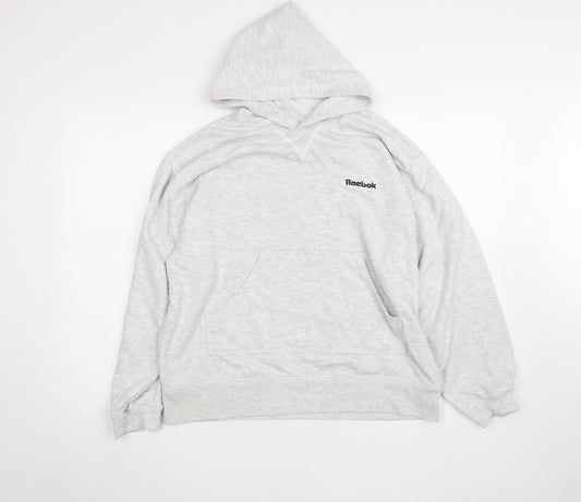 Womens UK 14 Regular Reebok Grey Pullover Hoodie