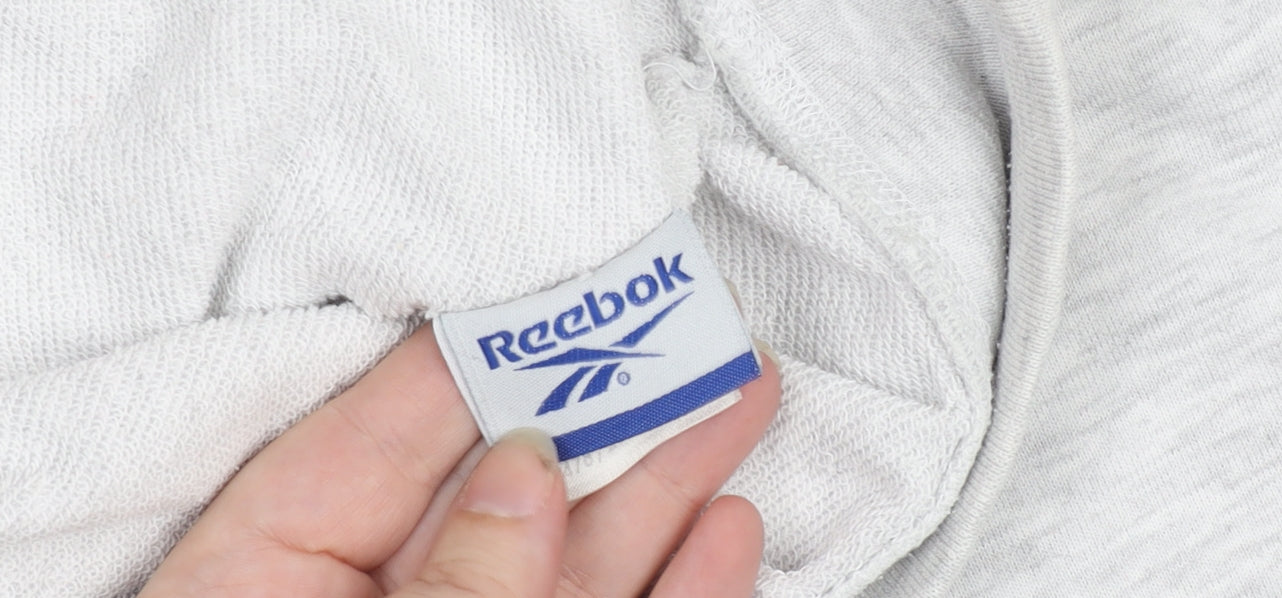 Womens UK 14 Regular Reebok Grey Pullover Hoodie