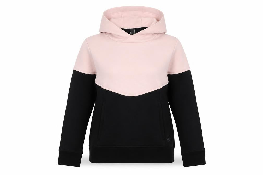 Decathlon Teens Pink & Black Pullover Hoodie 10-11 Years Colourblock