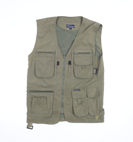 Champion Men’s Green Cotton Multi-Pocket Utility Waistcoat Size S