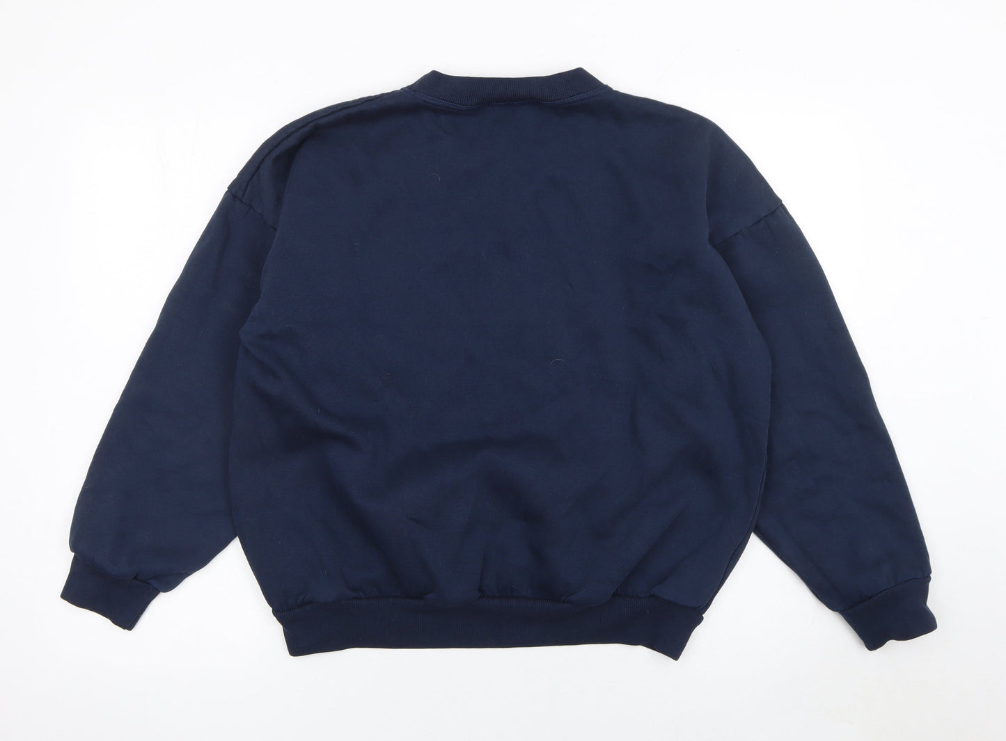 Leisure Line Women's Navy Blue Embroidered Pullover Sweatshirt XL