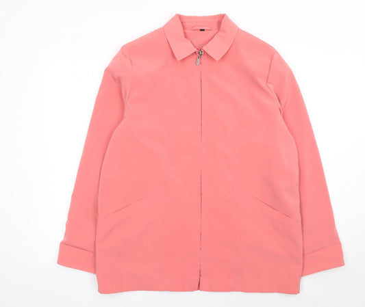 Klass Collection Women's Pink Mid-Length Zip Jacket Size 14