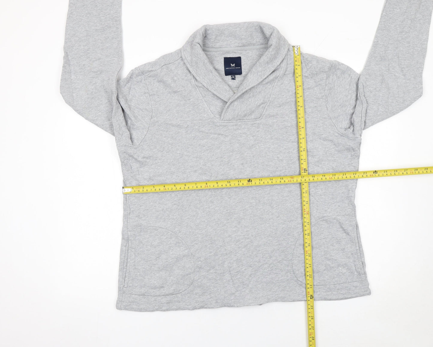 Crew Clothing Company Women Grey Size 14 Cotton Pullover Sweatshirt