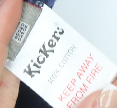 Kickers Men's Blue Striped Long Sleeve Cotton T-Shirt XL