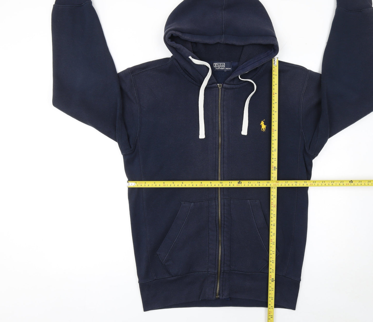 Ralph Lauren Men’s Blue Full Zip Hoodie M Cotton Blend Logo