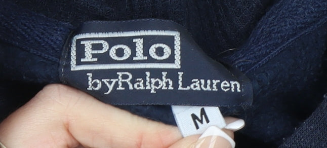 Ralph Lauren Men’s Blue Full Zip Hoodie M Cotton Blend Logo