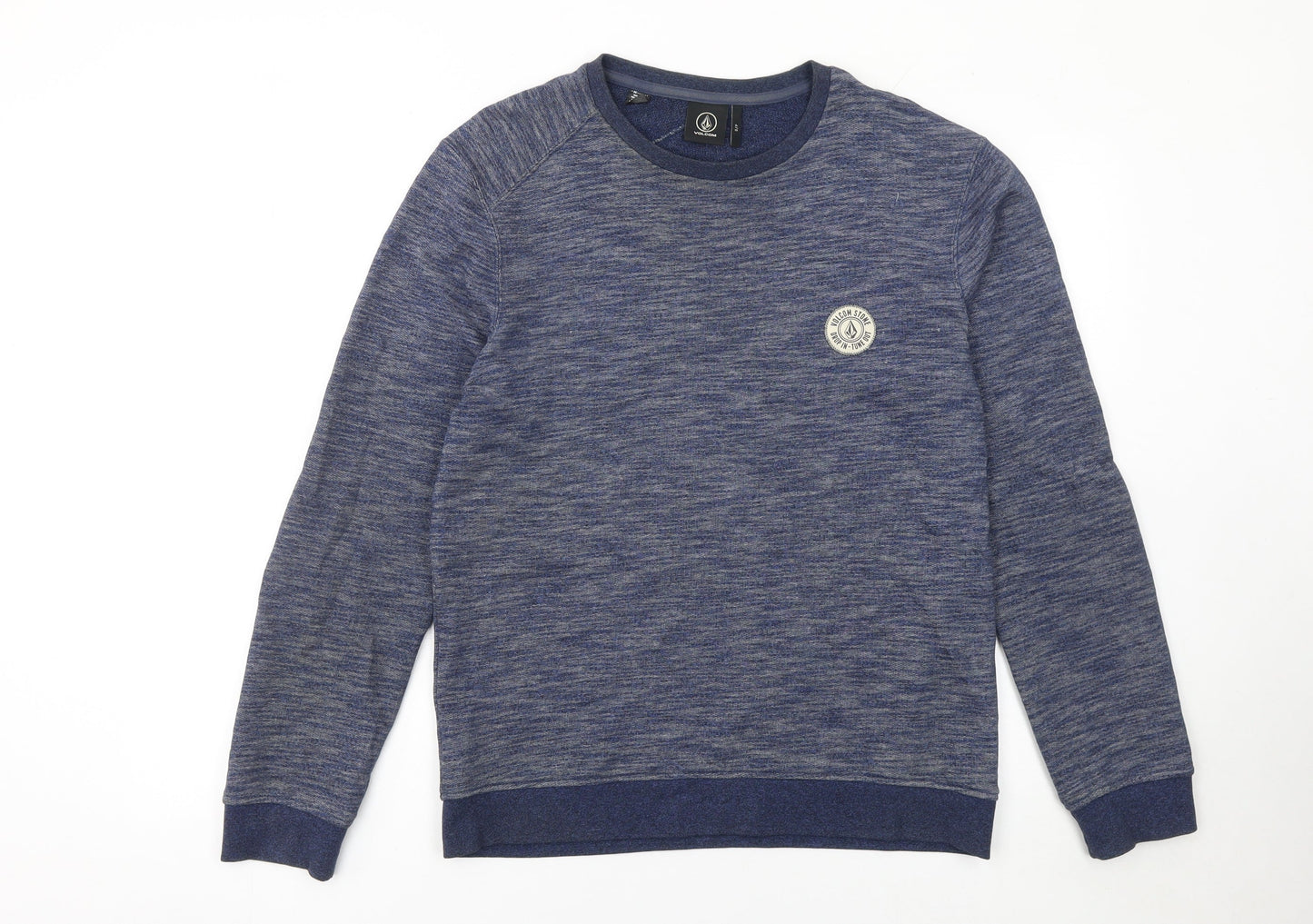Volcom Men's Blue Knit Crew Neck Pullover Sweatshirt Size S