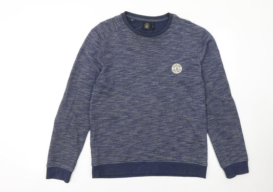 Volcom Men's Blue Knit Crew Neck Pullover Sweatshirt Size S