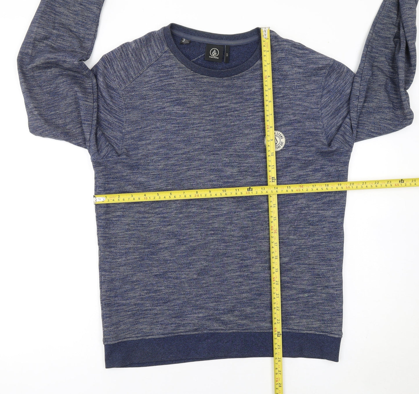 Volcom Men's Blue Knit Crew Neck Pullover Sweatshirt Size S
