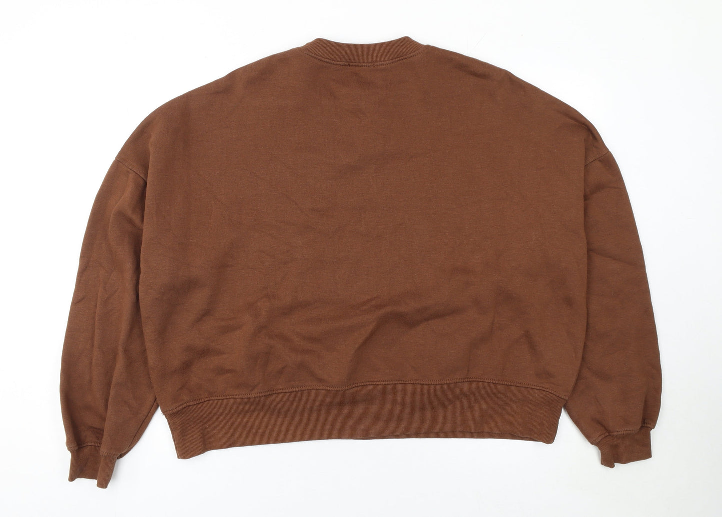 PrettyLittleThing Women Brown L Pullover Crew Neck Sweatshirt