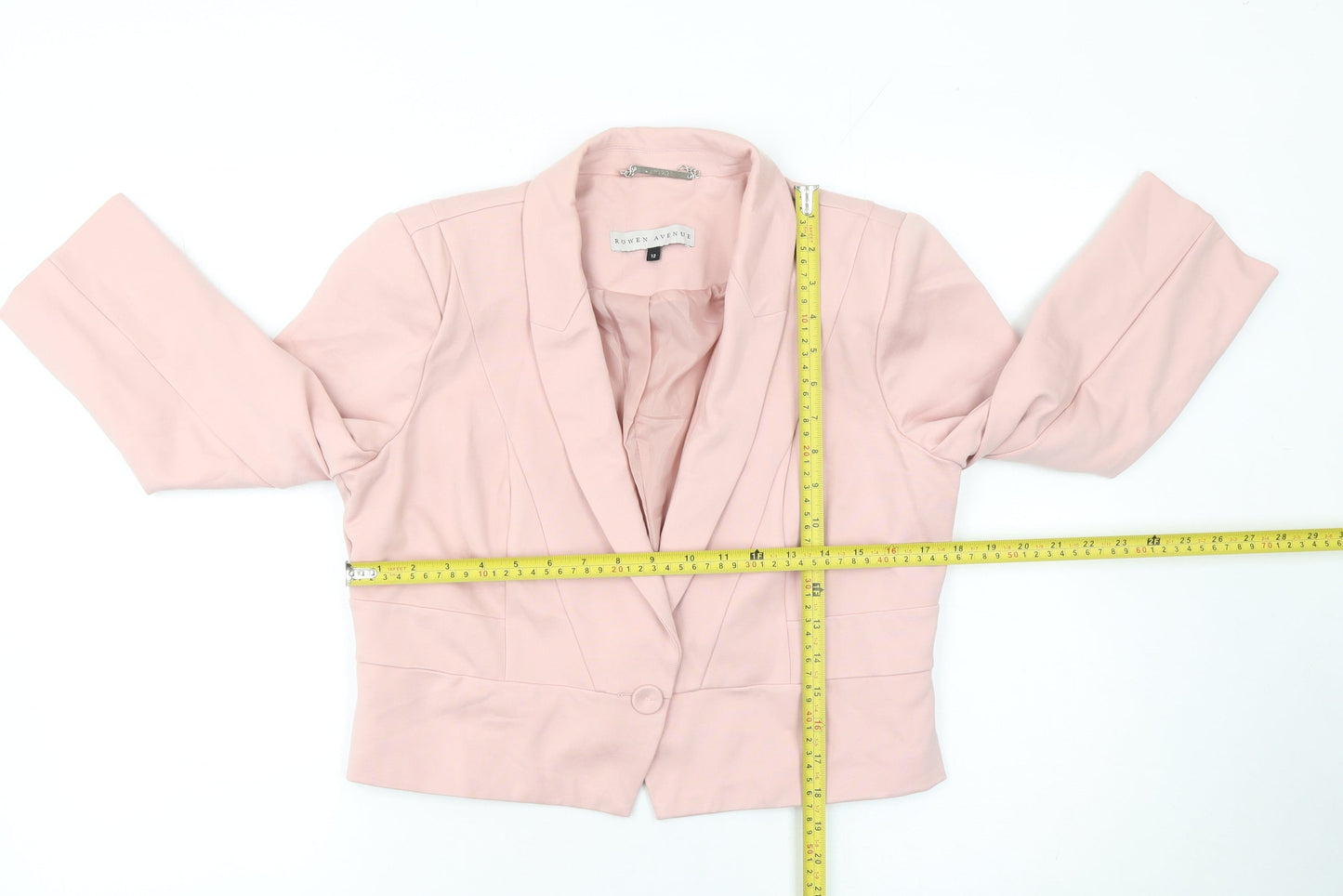 Rowen Avenue Women Pink Size 12 Single Button Tailored Blazer