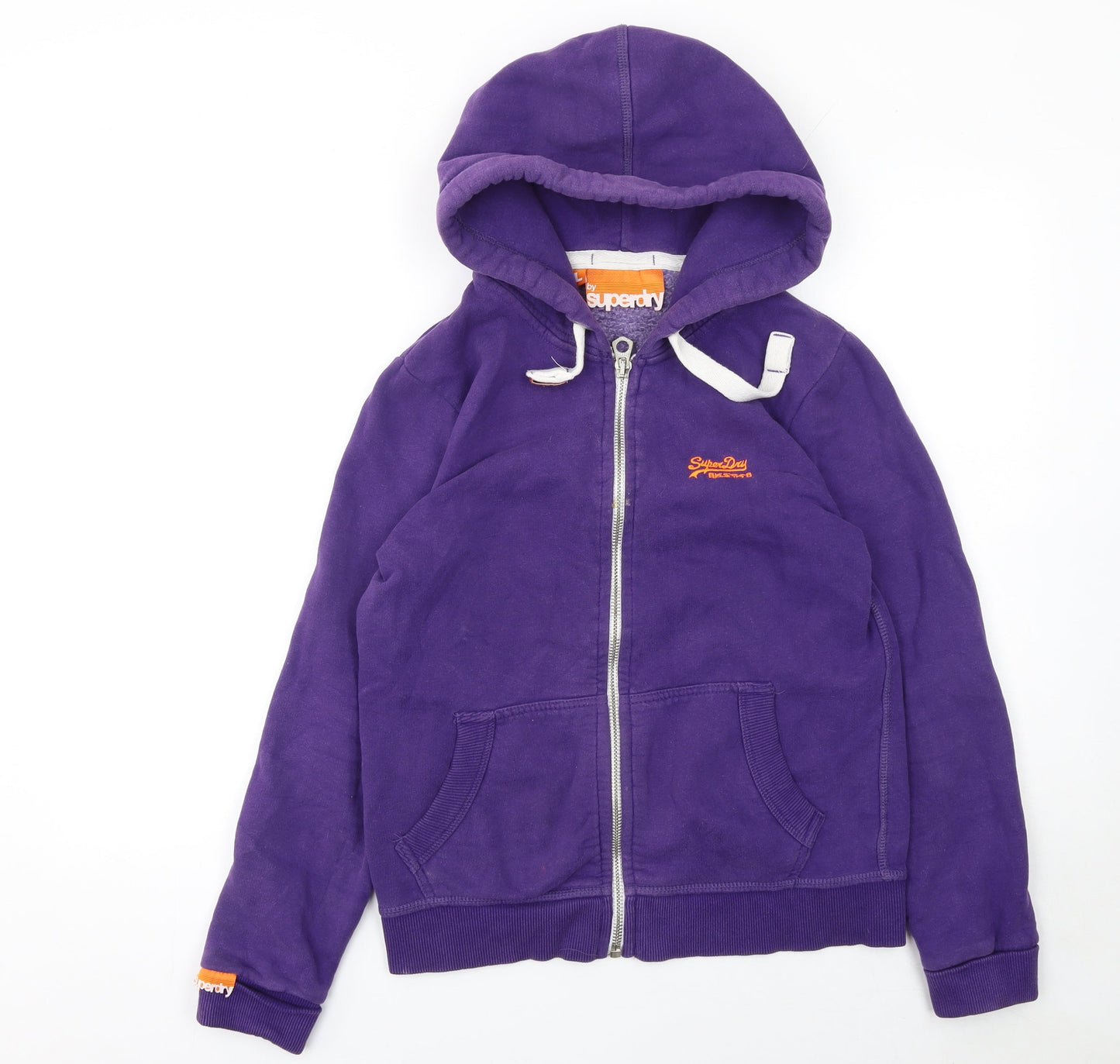 Superdry Women's Purple Full Zip Hoodie Size L Cotton Blend