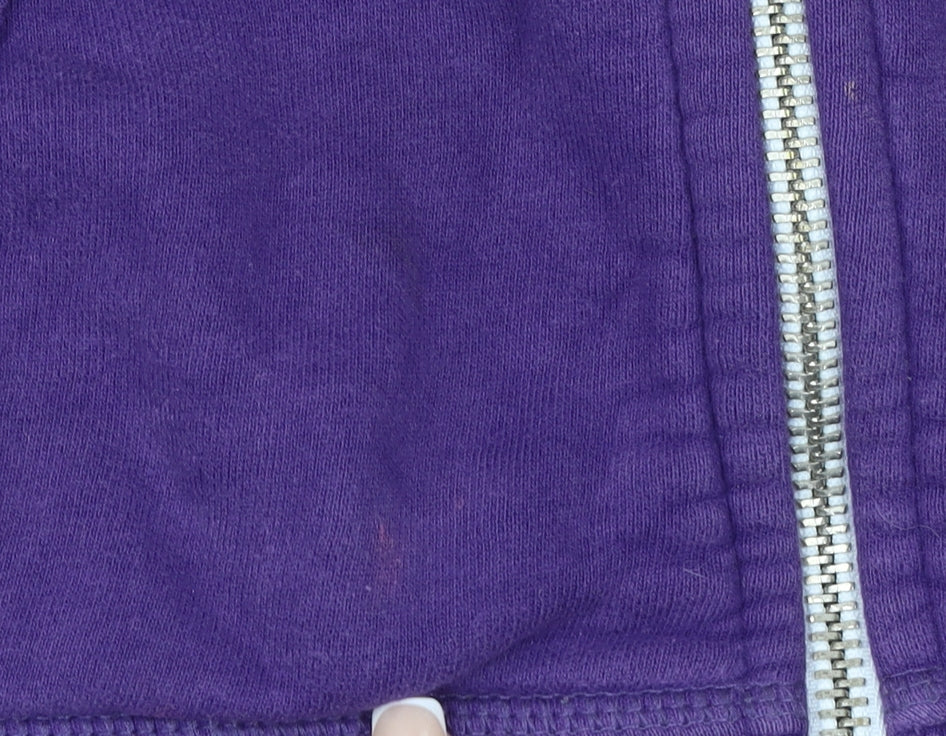 Superdry Women's Purple Full Zip Hoodie Size L Cotton Blend