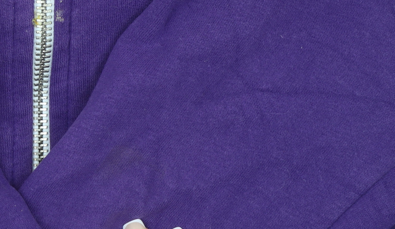 Superdry Women's Purple Full Zip Hoodie Size L Cotton Blend