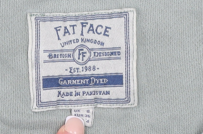 Womens UK 8 Regular Fat Face Green Pullover Sweatshirt