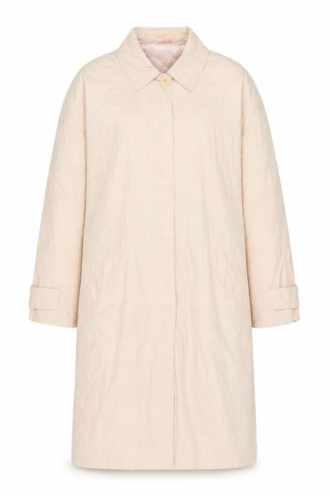 iBlues Women Beige Long Trench Coat Size 10 Viscose Blend Classic Style