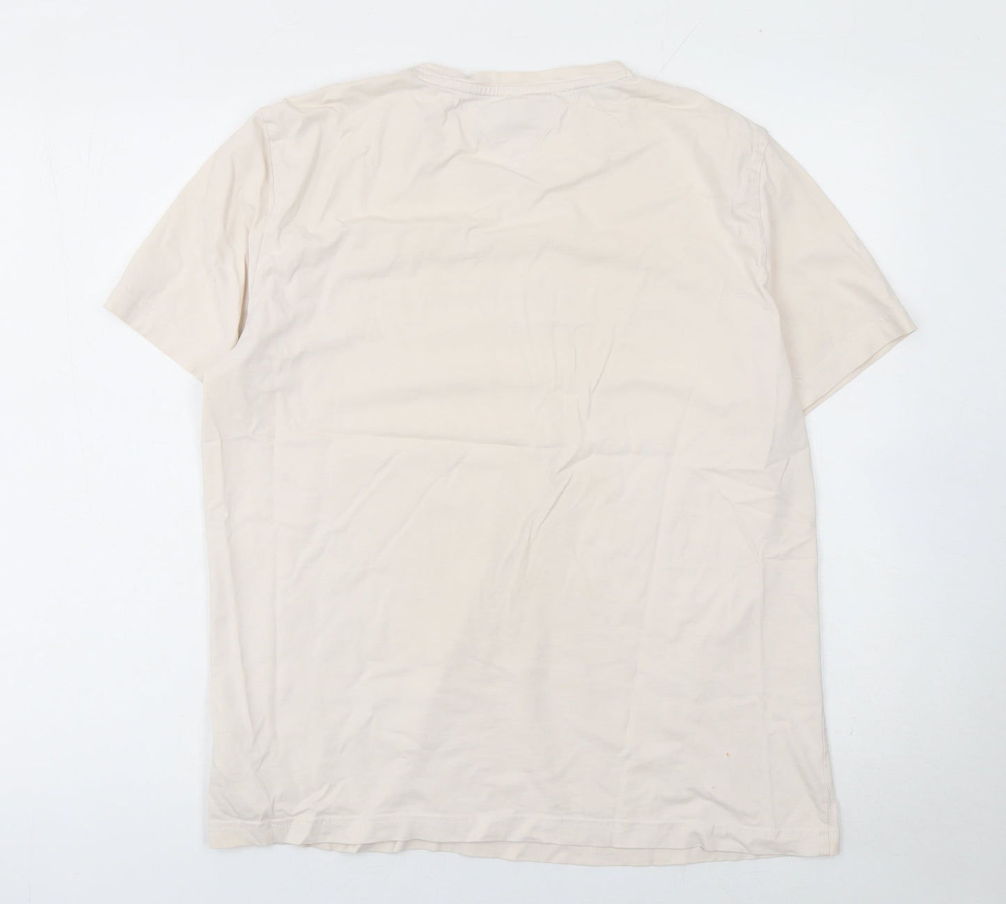 Tommy Hilfiger Men's Beige XL Organic Cotton Logo T-Shirt