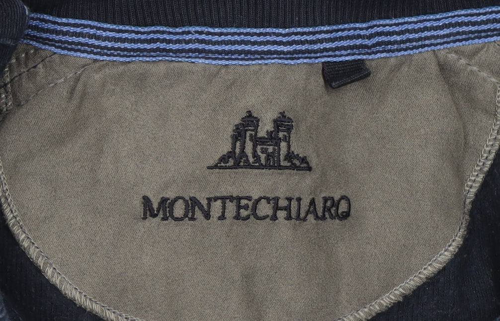 Montechiaro Men's Blue Small 1/4 Zip Pullover Sweatshirt
