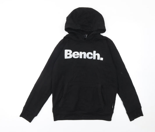 Bench Boys Black Pullover Hoodie 9-10 Years Hooded Sweatshirt