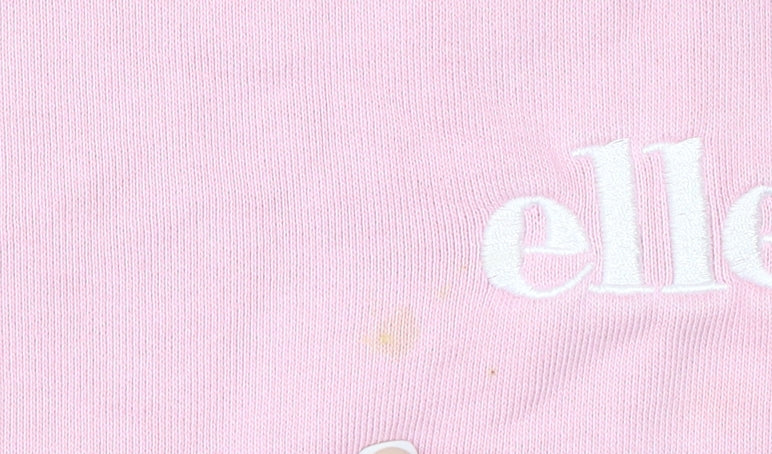 Ellesse Womens Pink Pullover Hoodie UK 12 Cotton Casual Logo Sweatshirt