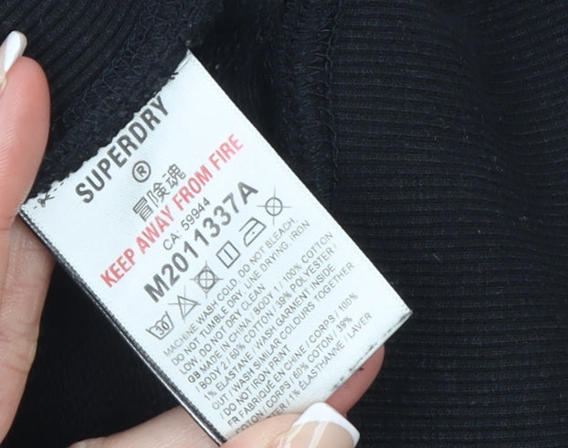 Superdry Men’s Black Crew Neck Pullover Sweatshirt Size S