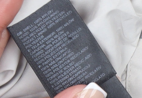 The North Face Womens Grey Check Hooded Waterproof Jacket Size S