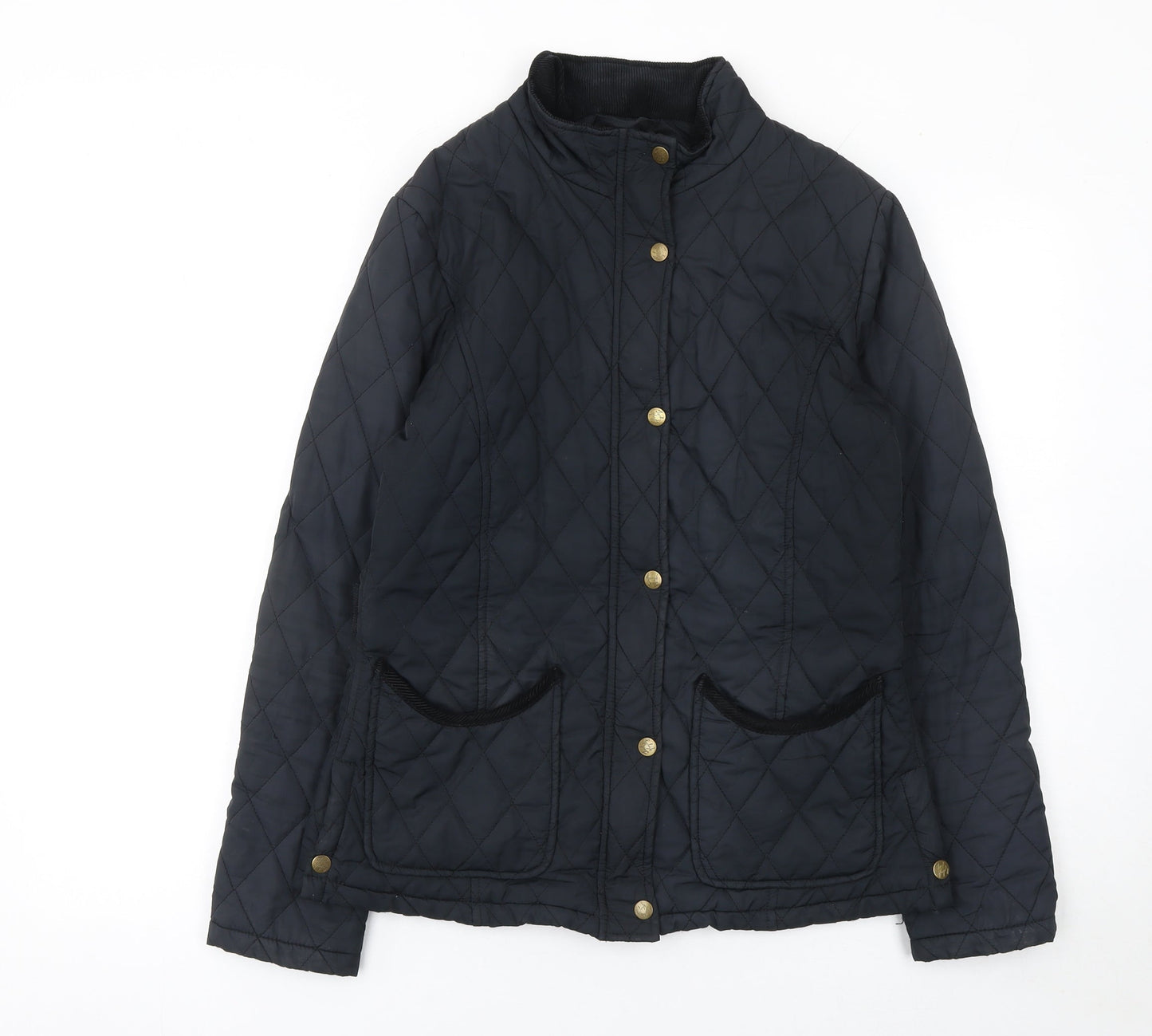 Jack Murphy Womens Black Quilted Jacket Size 10 Regular Padded Coat