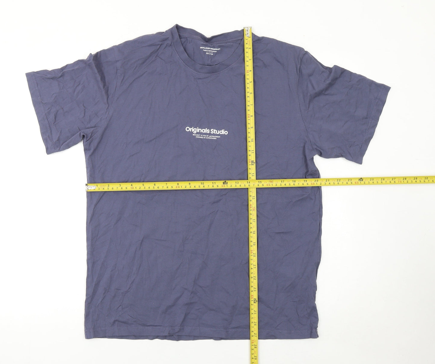 Mens UK Size L JACK & JONES Blue  Cotton T-Shirt