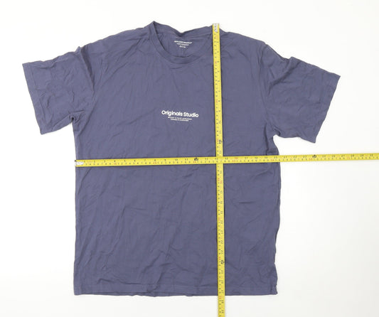 Mens UK Size L JACK & JONES Blue  Cotton T-Shirt